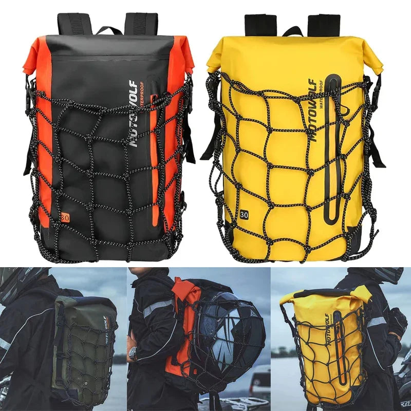 Motorcycle Backpack Men Women Waterproof Bag Full Face Helmet Backpack Rider Bag Reflective Travel Bag Motorcycle Helmet Bags