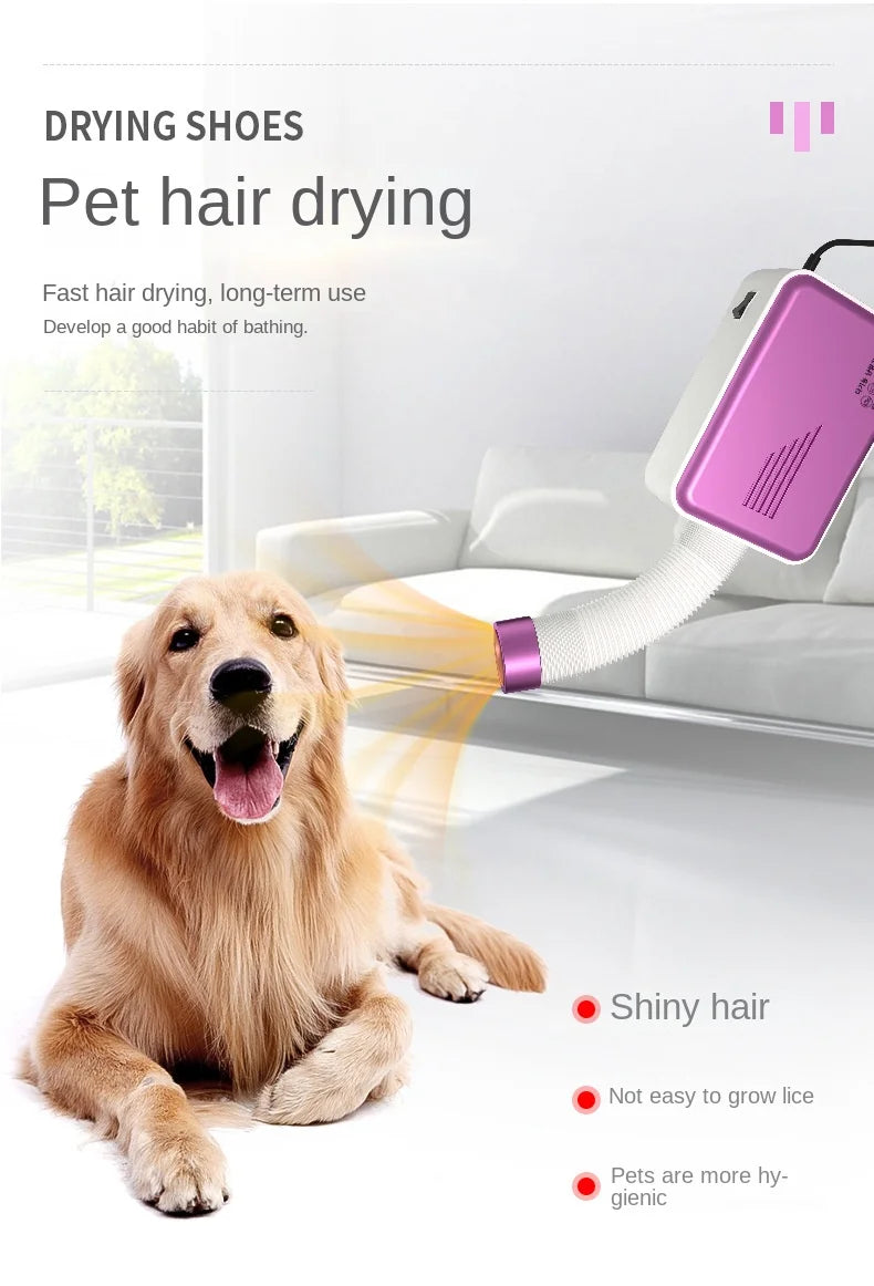 110V Pet Dryer Machine 3-in-1 - Portable Low Noise Hair Dryer & Heater for Dogs/Cats, CE/FCC Certified with Overheat Protection