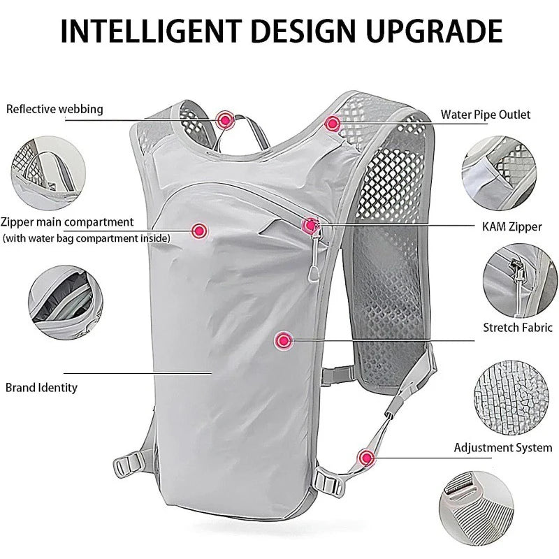 Cycling Sports Vest, Running, Hiking, Backpack, Breathable Bike, off-road Marathon, Water Bag Backpack