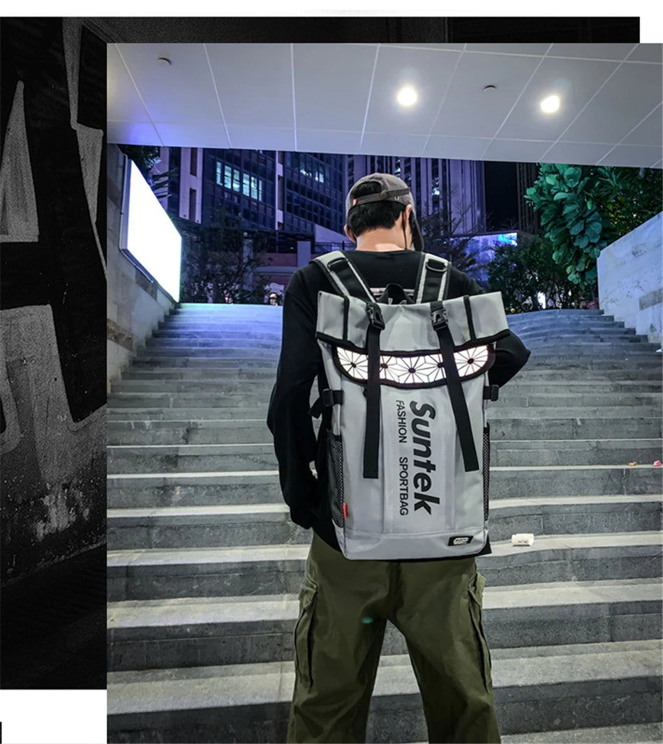 Youth Holographic Reflection Backpacks Fashion Urban Man Backpack Trend Brand Men's Travel Backpack Large Capacity School Bags