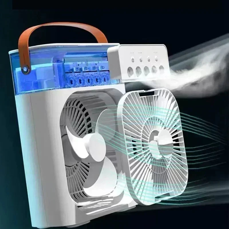 Portable Humidifier Fan 3 in 1 Air Conditioners USB Electric Fan LED Night Light USB 3 Speed Household Small Air Cooler