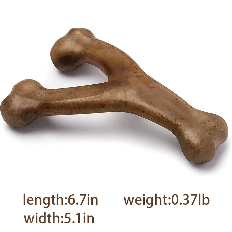 Wishbone Durable Dog Chew Toy for Aggressive Chewers Real Bacon Flavor