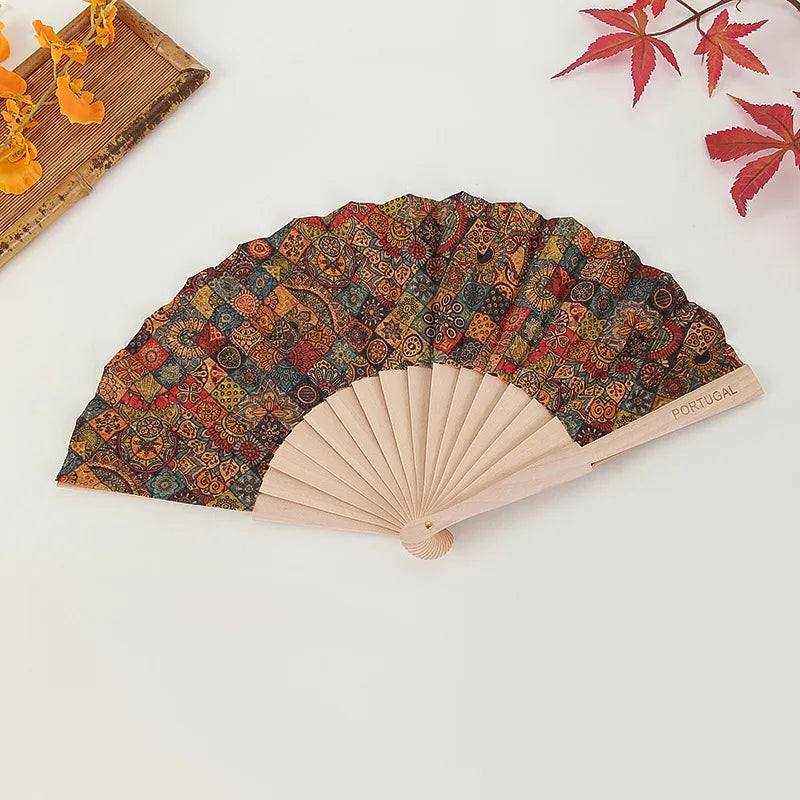 23cm Solid Wood Folding Fan, Bamboo Hand Folding Fan Retro Women'S Modern Minimalist Props Classic Wooden Folding Fan