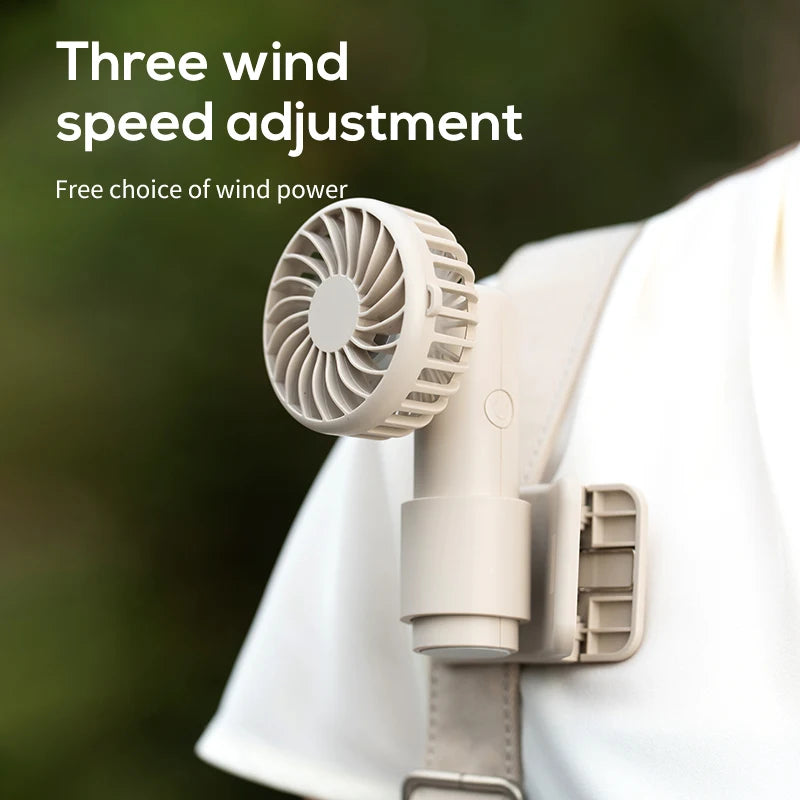 VISSKO Portable Mini Clip Fan USB Rechargeable Hand Held Fan Small Pocket Fan 3Speeds 1000mAh Multifunctional fan Ourdoor Summer