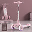 Children's Scooter Can Sit, Ride and Slide Three-in-One Foldable Scooter for Boys and Girls Kick Foot Scooter