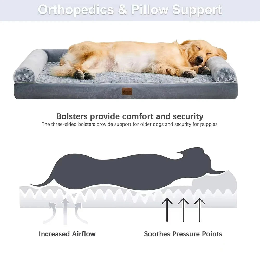 Luxury Dog Bed Memory Foam Mat Dog Accessories Waterproof All Season Universal Machine Washable Bed for Dog Bed Medium Size Dog