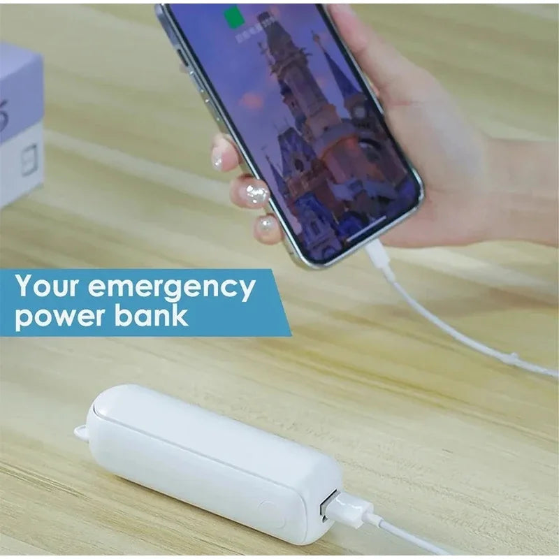 2000mAh Power Bank 3 Gears Portable Fan Super Mini Handheld Fan USB Rechargeable Fan Foldable Hand Held Small Pocket Fan