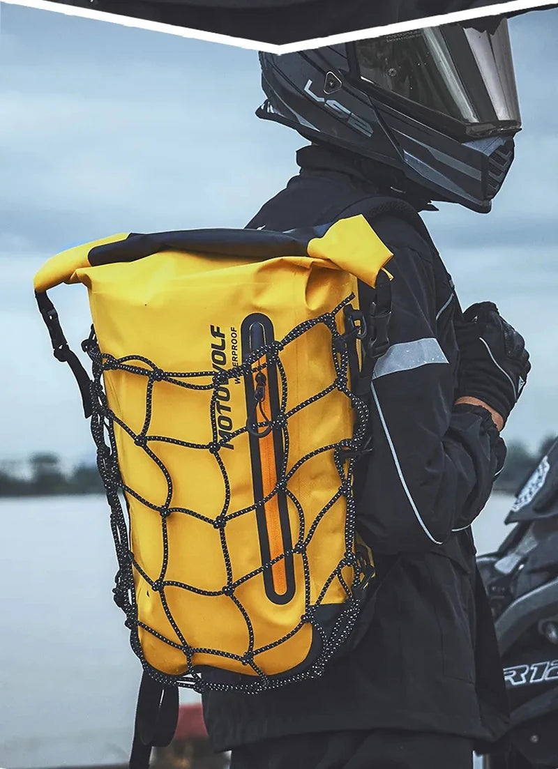 Motorcycle Backpack Men Women Waterproof Bag Full Face Helmet Backpack Rider Bag Reflective Travel Bag Motorcycle Helmet Bags