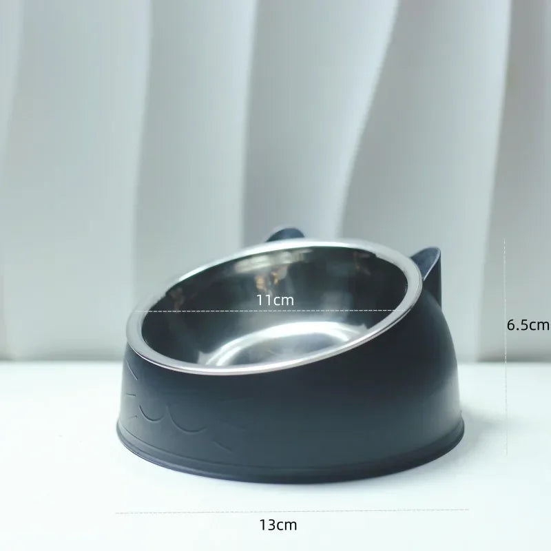 15-Degree Raised Stainless Steel Pet Bowl