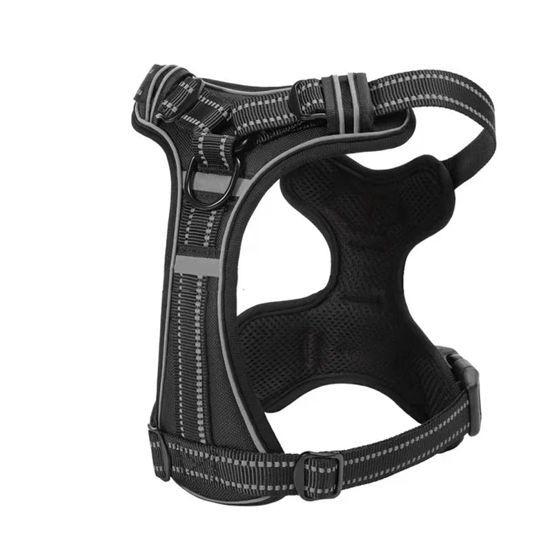 Adjustable Nylon Dog Harness Vest Reflective Soft Breathable No Pull Dog Harness Pet Harness Leash For Small Medium Large Dogs