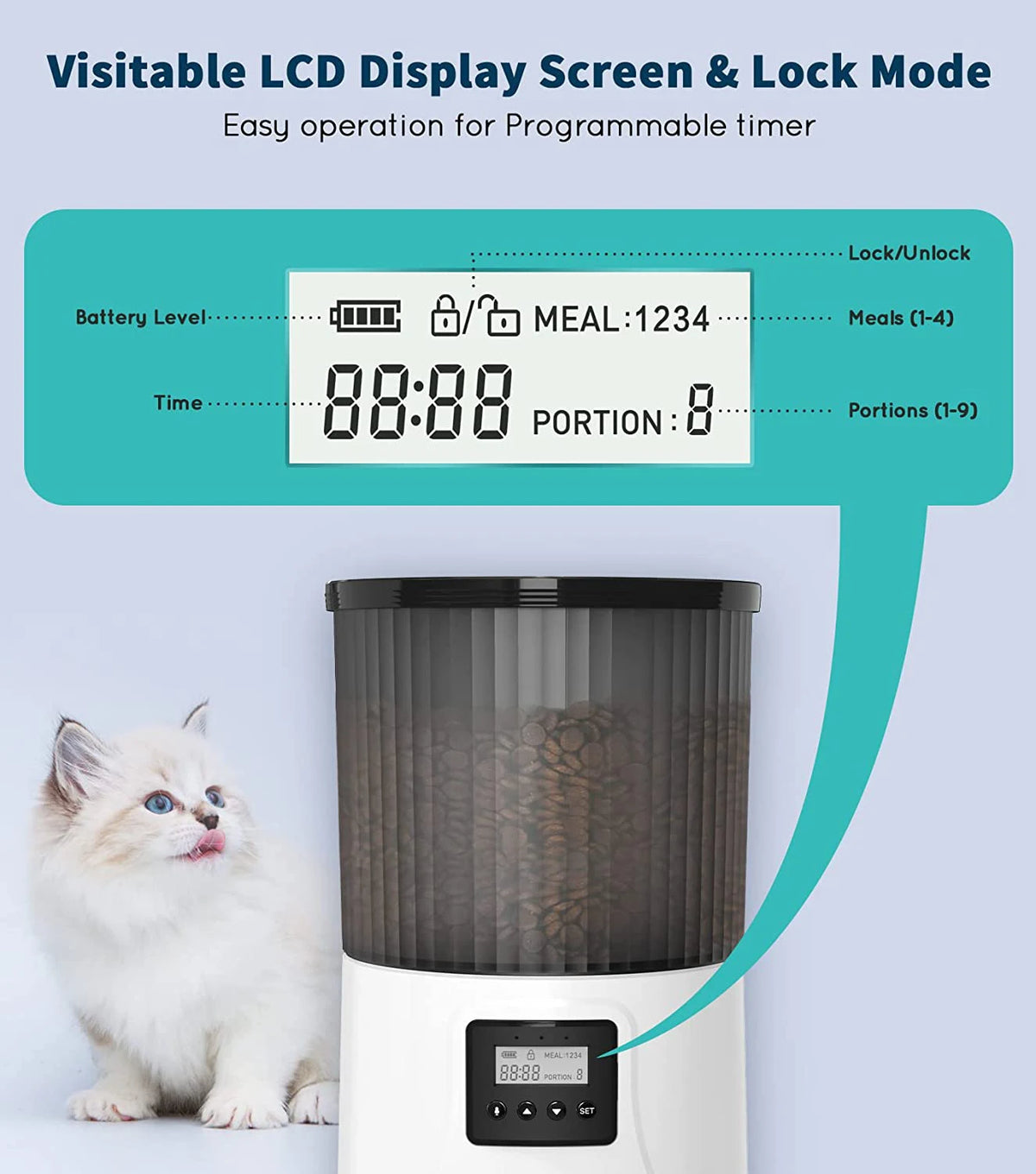 Wholesale 4L Automatic Cat Self Diet Feeder Dog Feeder Smart Stainless Steel Double Bowl Cat Feeder