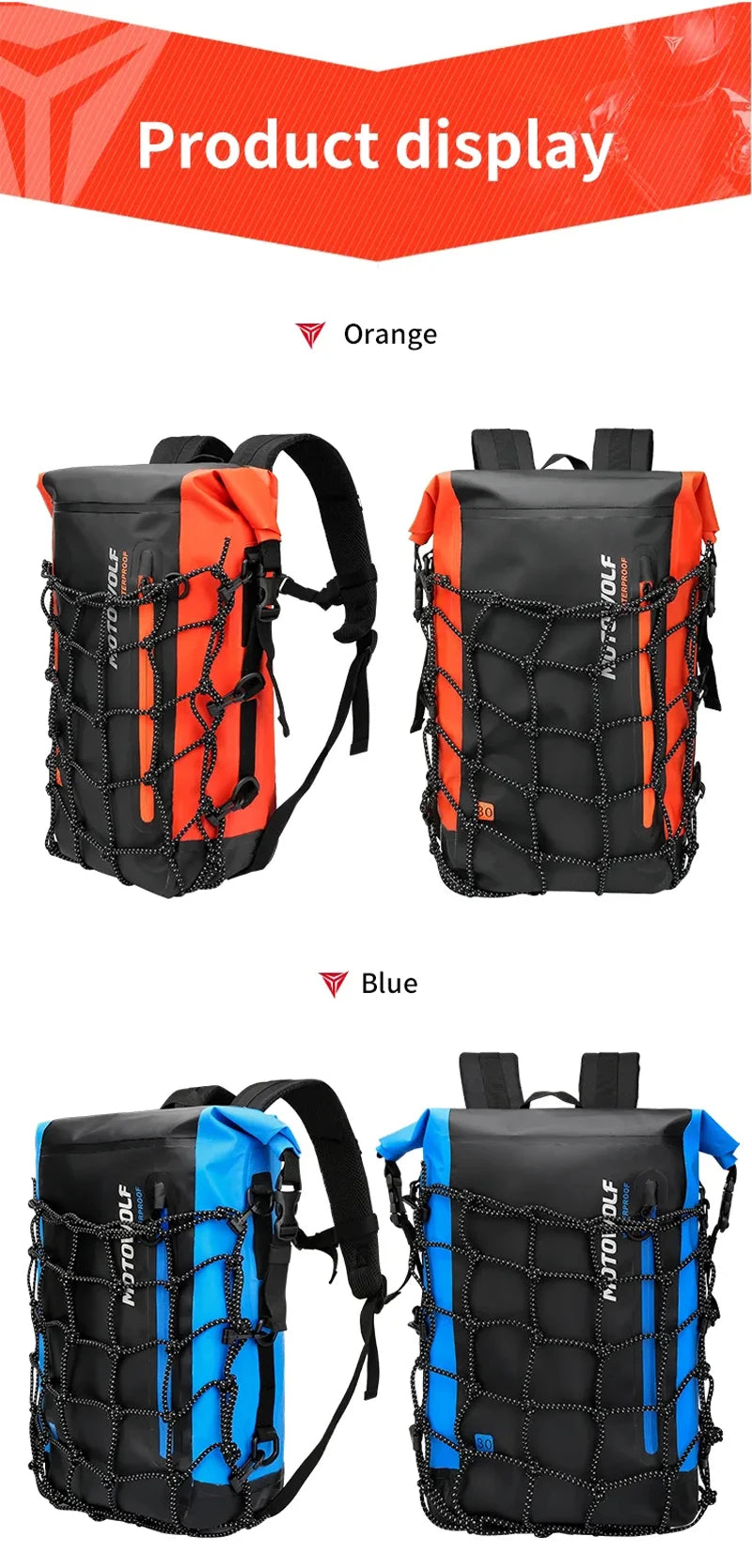 Motorcycle Backpack Men Women Waterproof Bag Full Face Helmet Backpack Rider Bag Reflective Travel Bag Motorcycle Helmet Bags