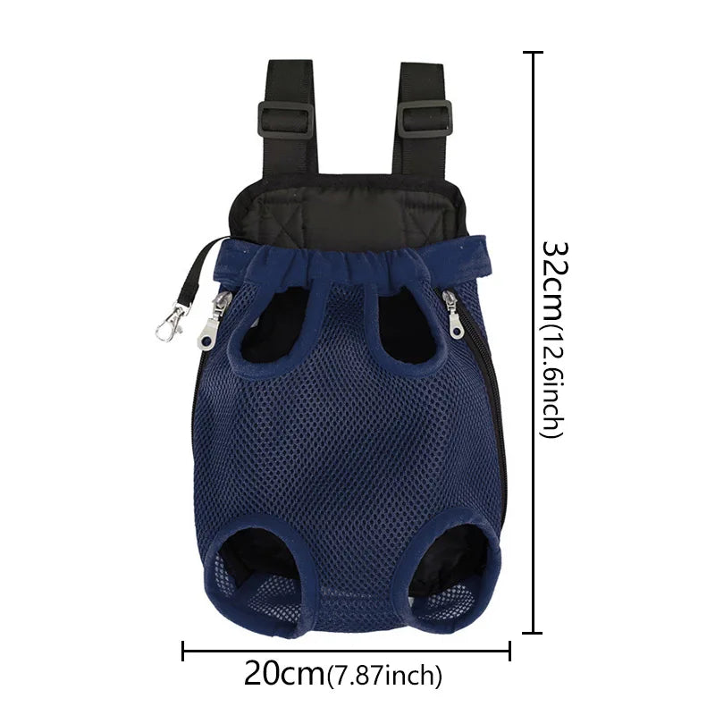 Adjustable Dog Front Carrier Legs Out Dog Breathable Portable Travel Pet Dog Carrier Backpack Mesh Carrier for Dog Cats Outdoor