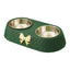 Pet Bowtie Double Bowl for Dogs and Cats - Food and Water Dish