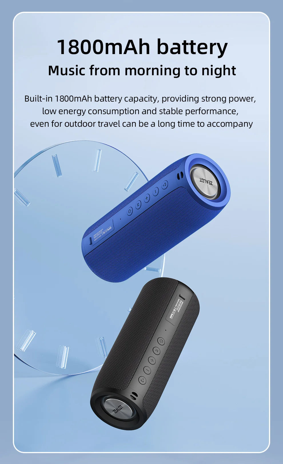 ZEALOT-S51 Powerful Bluetooth Speaker Bass Wireless Speakers Subwoofer Waterproof Sound Box Support TF, TWS, USB Flash Drive