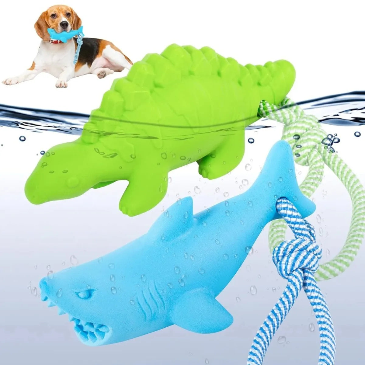 Dog Floating Toy Rubber Non-Toxic Safety Wear-resisting Pool Toy with Rope Summer Outdoors Pet Interactive Fetch&Play Beach Toy
