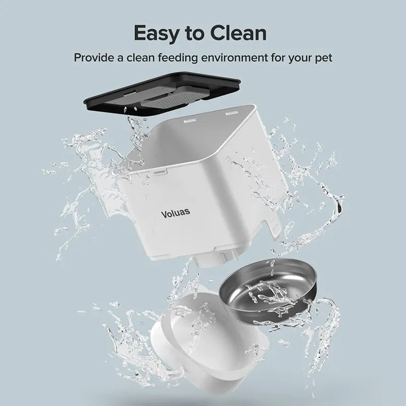 WiFi Smart Pet Feeder - 6L Capacity with Stainless Steel Bowls