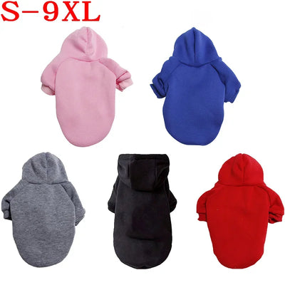 Solid Dog Jacket Hoodie Sweatshirt – Pet Coat for Small, Medium & Large Dogs (S-9XL)