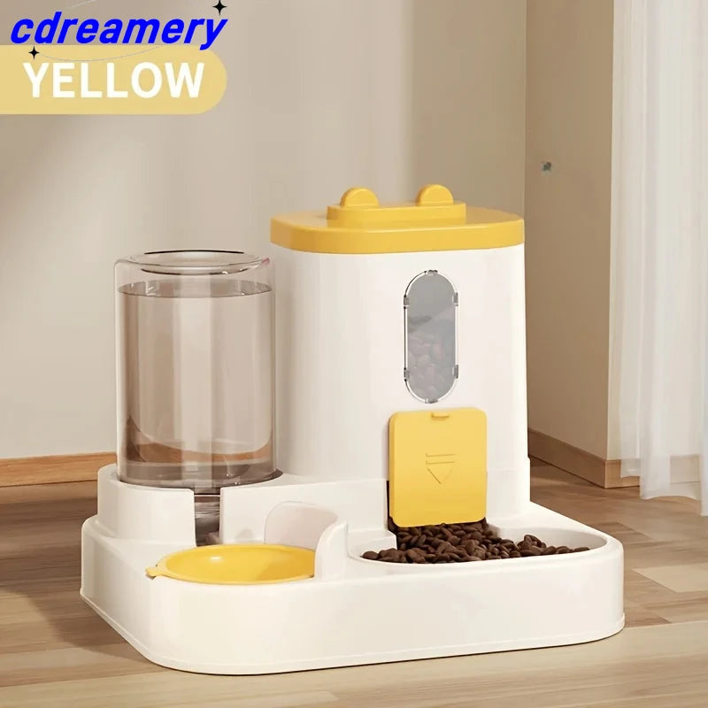 CDY 2in 1 Cat Food Dispenser Water and Food Integrated Fully Automatic Cat Food Feeding and Water Dispenser Cute Water Dispenser