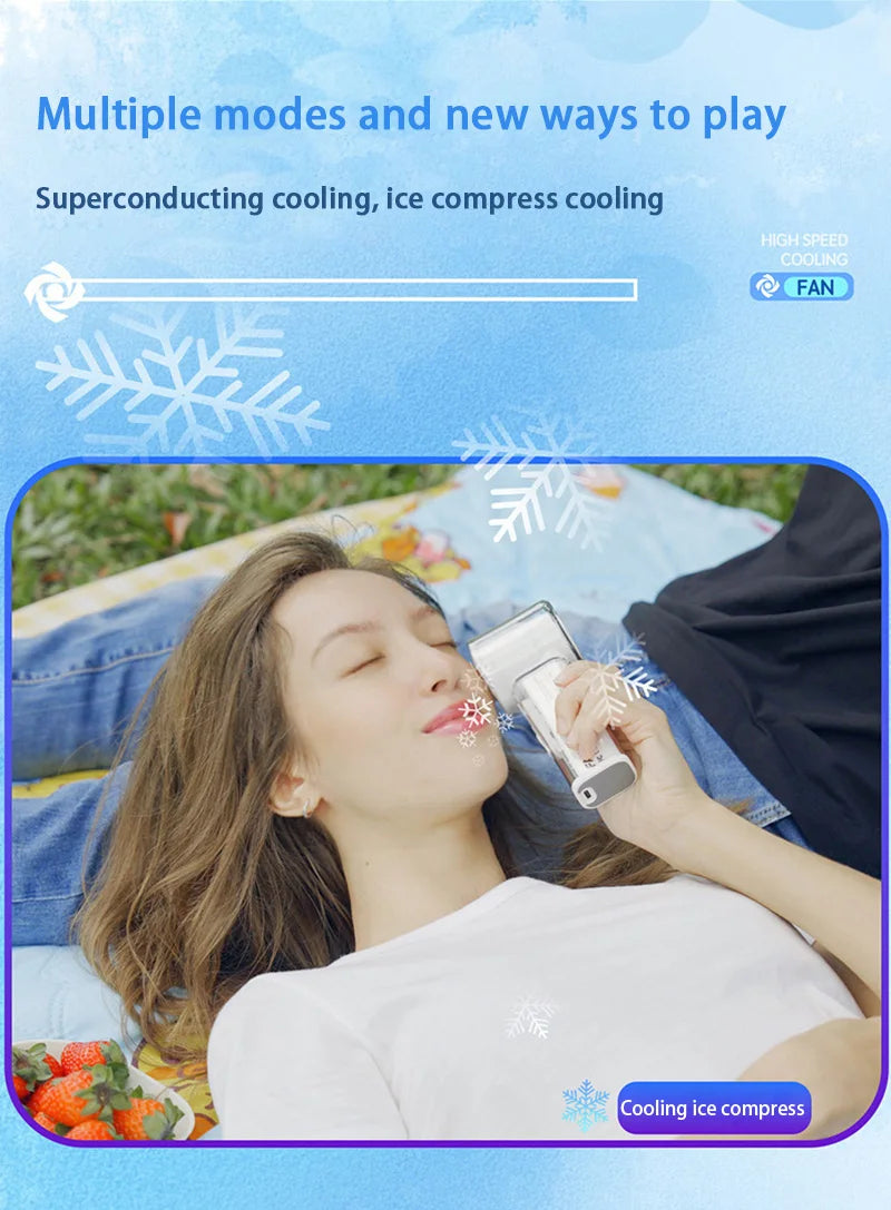Fan X05 Mecha 100-speed Fan USB 20000RPM Violent Turbine Fan Handheld Refrigeration Ice Compress Fan Camping Travel