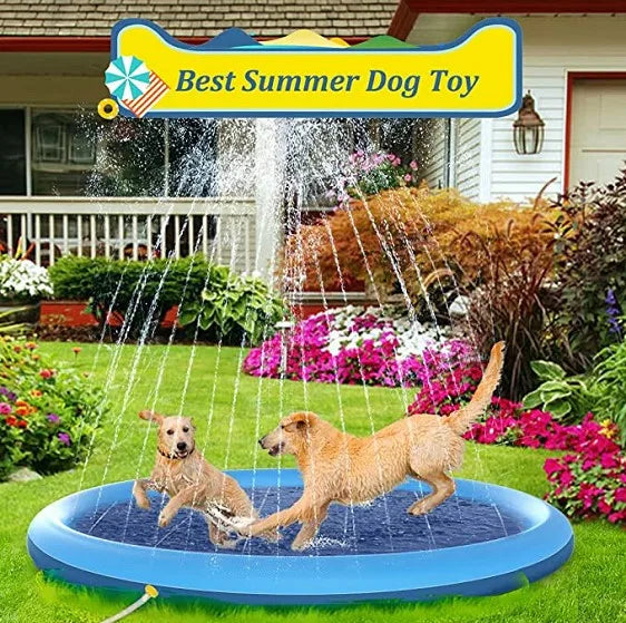 100-200cm Pet Sprinkler Pad Play Cooling Mat Swimming Pool Inflatable Water Spray Pad Mat Tub Summer Cool Dog Bathtub for Dogs