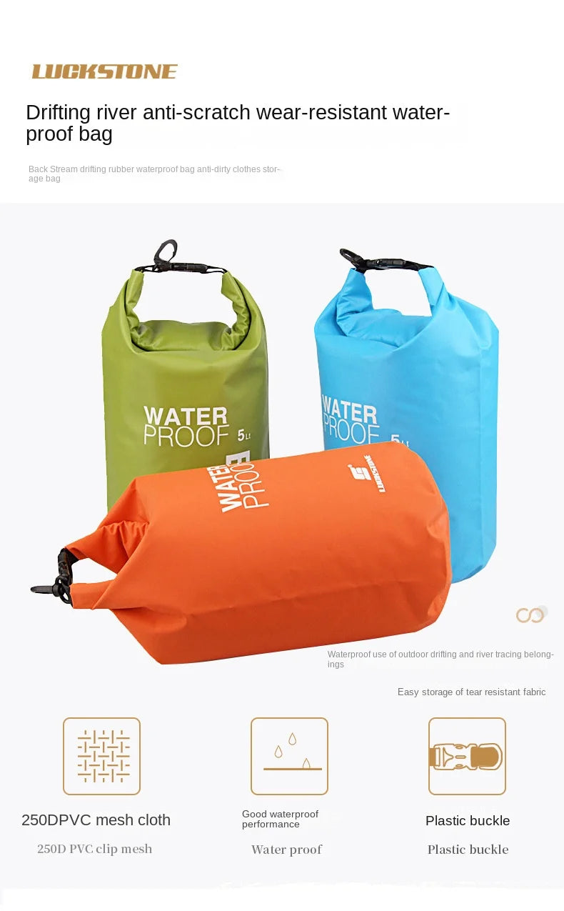 2L/5L/10L/15L Drifting PVC Mesh Bags Lightweight Waterproof Phone Pouch Floating Boating Kayaking Camping Bags Outdoor Swimming