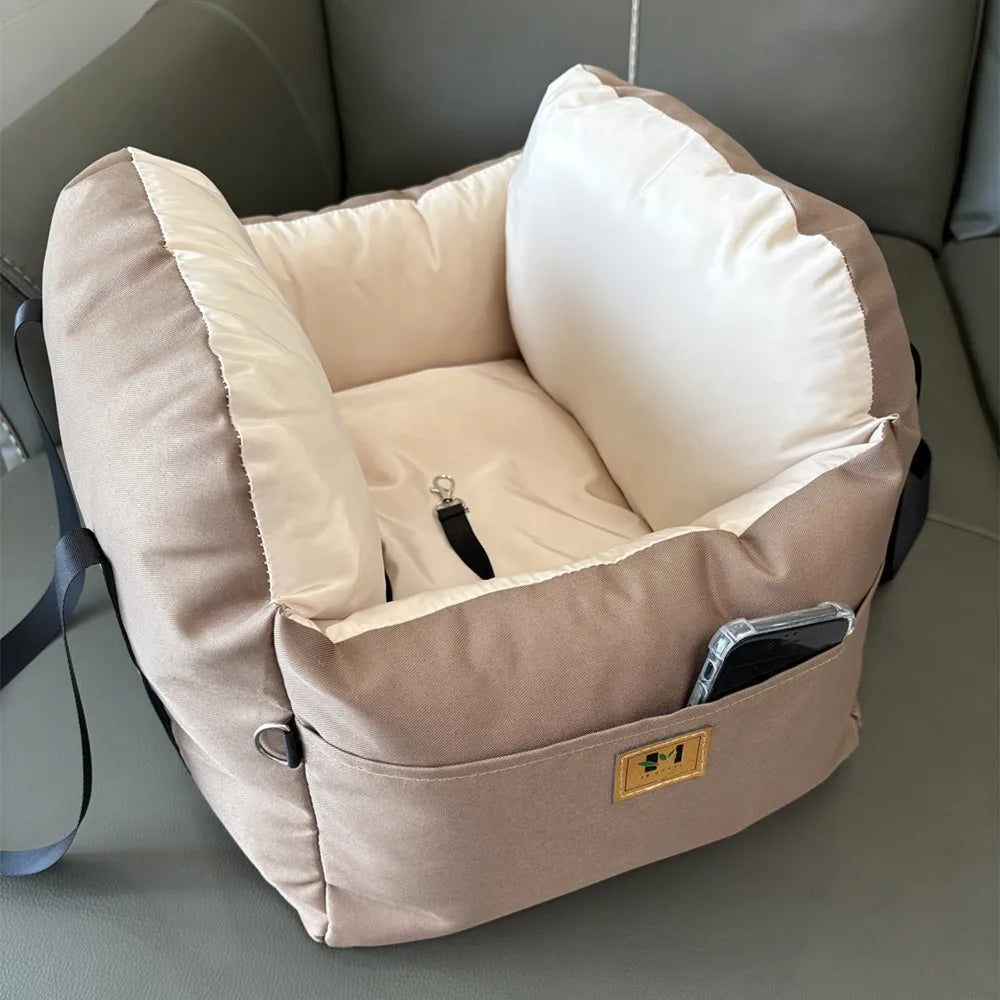 Portable Dog Car Seat Bed Booster Washable Home Cat Nest with Storage Pockets Soft Nest for Small Dogs And Cats Puppy Carrie