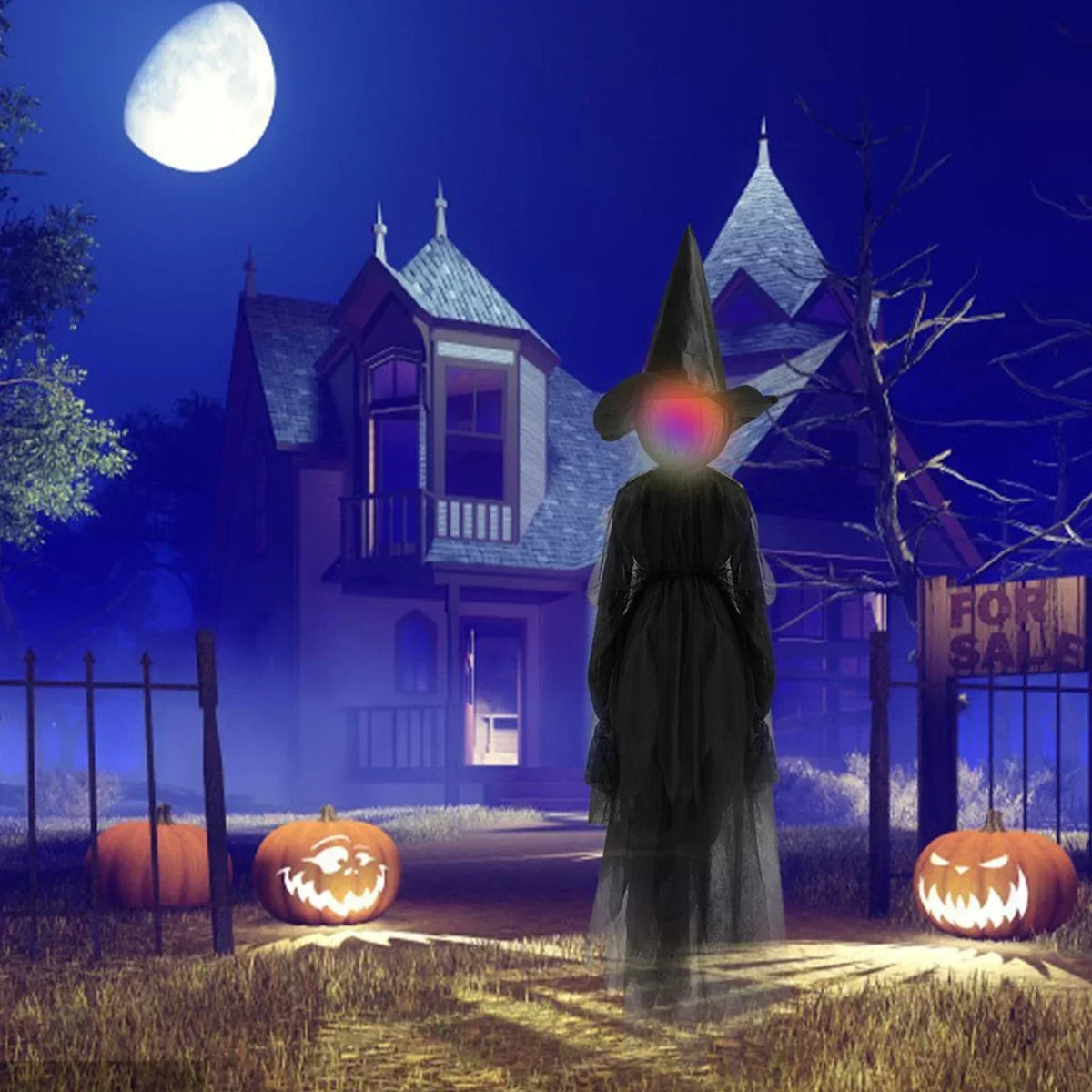 Halloween Colourful Glow Three Hand-Holding Witches Sound-activated hand-holding witch Halloween light up decoration props