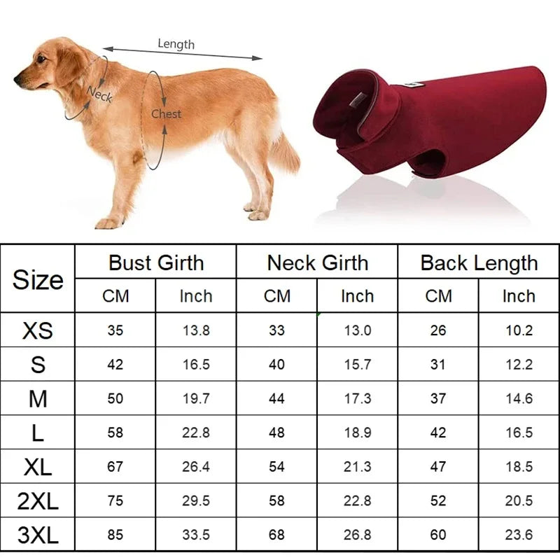 Reversible Winter Pet Jacket – Warm Fleece Dog Coat for Small, Medium & Large Dogs (French Bulldog, Labrador)
