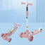 Kid Foot Scooter With Music And Folding Seat Flash Wheels Board Adjustable Height For 2-12 Years Children Cycling Kick Scooter