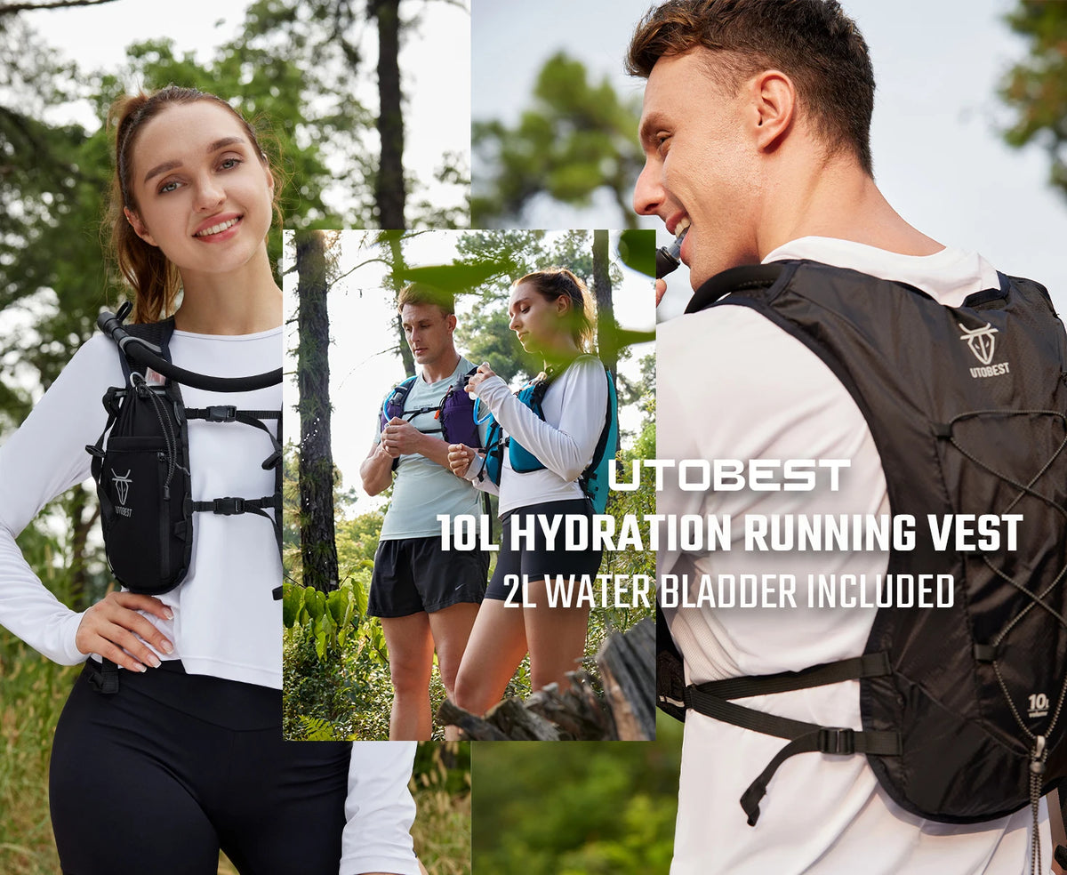 UTOBEST Trail Running Backpack 10L Ultra Lightweight Hydration Vest with 2L Water Bladder for Outdoor Hiking Cycling Marathon