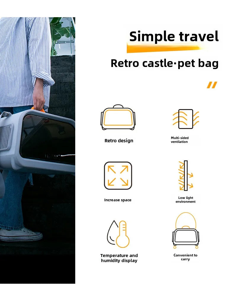 High Appearance Level Cat Bag Portable Stress Proof Large Capacity Capsule Cat Carrier Pet Small Dog Bag Cat Backpack Carrier
