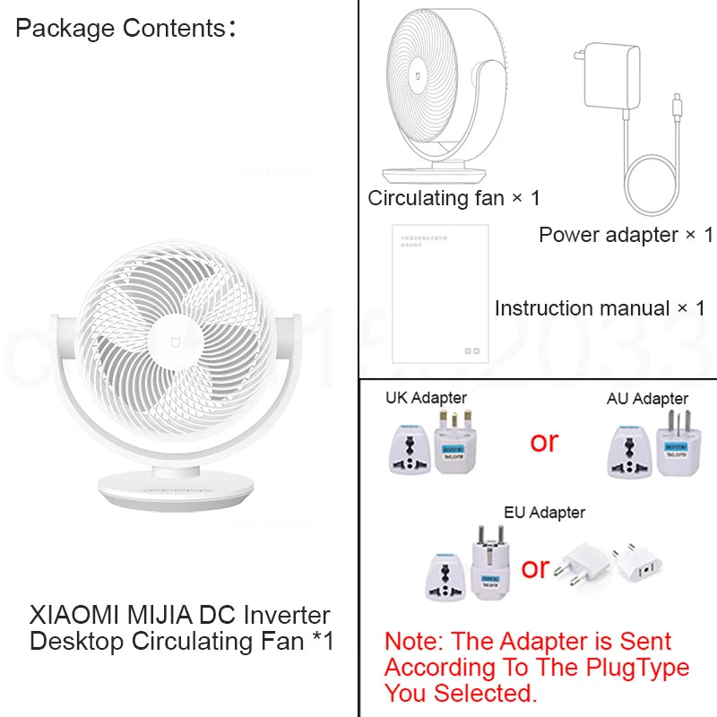 XIAOMI MIJIA DC Inverter Desktop Circulating Fan，Home Desktop Fans，Intelligent Three-dimensional Air Supply，Support MI HOME App