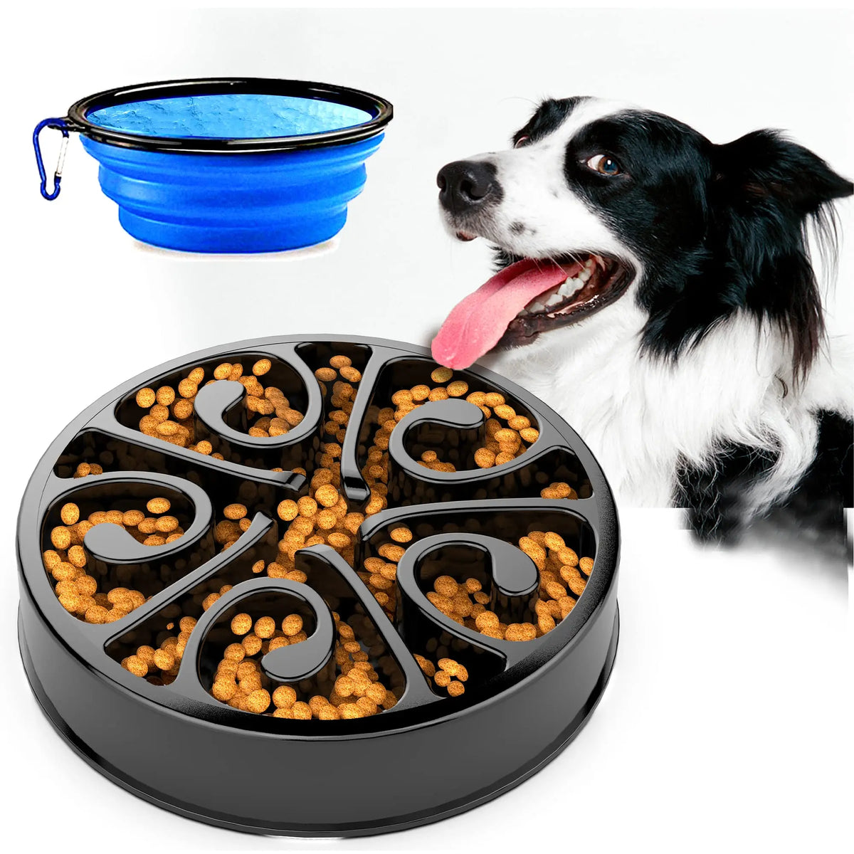 Pet Dog Slow Feeder Bowl Fun Non Slip Anti-Gulping Slower Food Feeding Dishes Eco Dog Bowl for Large Medium Small Dogs Puppy