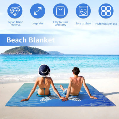 Beach Blanket Waterproof Sandproof Foldable Large Lightweight Pad Portable Soft Quick Dry Picnic Mat for Outdoor Travel Camping