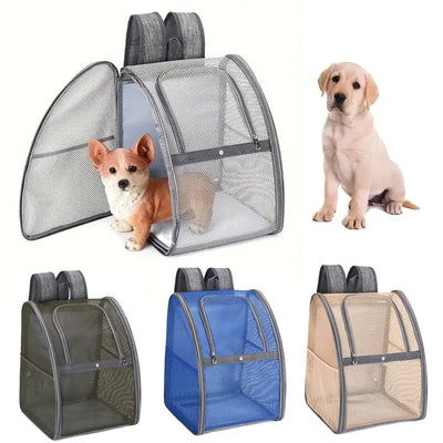 Mesh Breathable Double Shoulder Pet Backpack
