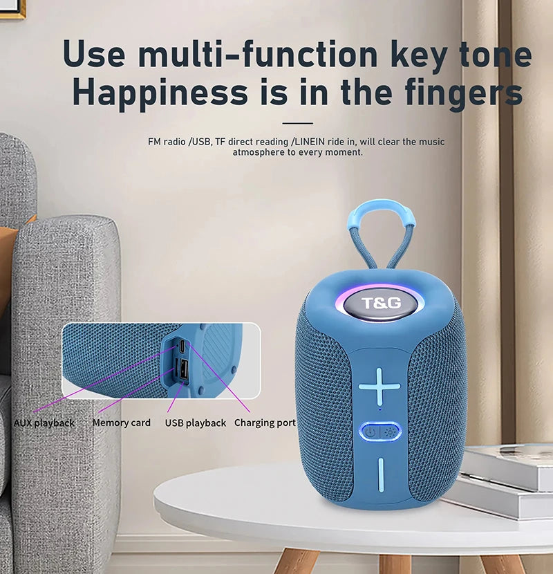 Caixa De Som Speaker Bluetooth Portable Sound Box Music Wireless Subwoofer Mini Radio FM Woofer Bass Computer PC TV Small Audio