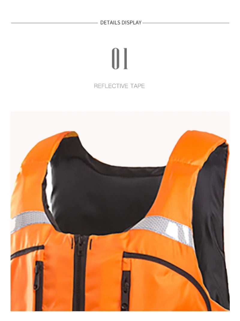 Kayak Life Vest for Men, Zippered Pockets, Reflector Whistle, Fishing Jacket, Buoyancy Aids for Adults, 120 kg