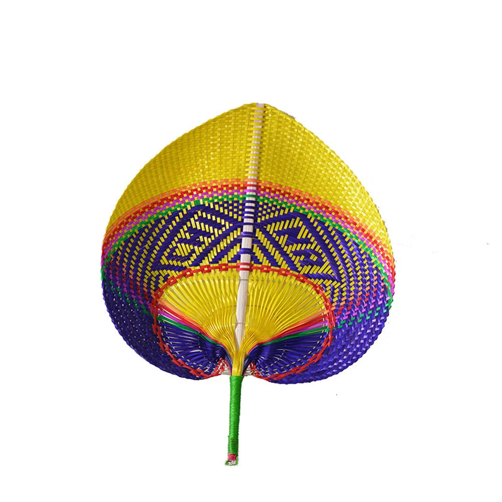 Handmade Bamboo Woven Fan Straw Woven Summer Cooling Hand Fan Creative Sunflower Fan Peach Heart Large Fan