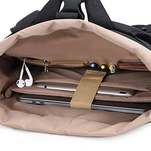 EverVanz Rolltop Backpack, Daypack With Compartment For 12 - 17 inch Laptop, Waterproof And Anti-Theft