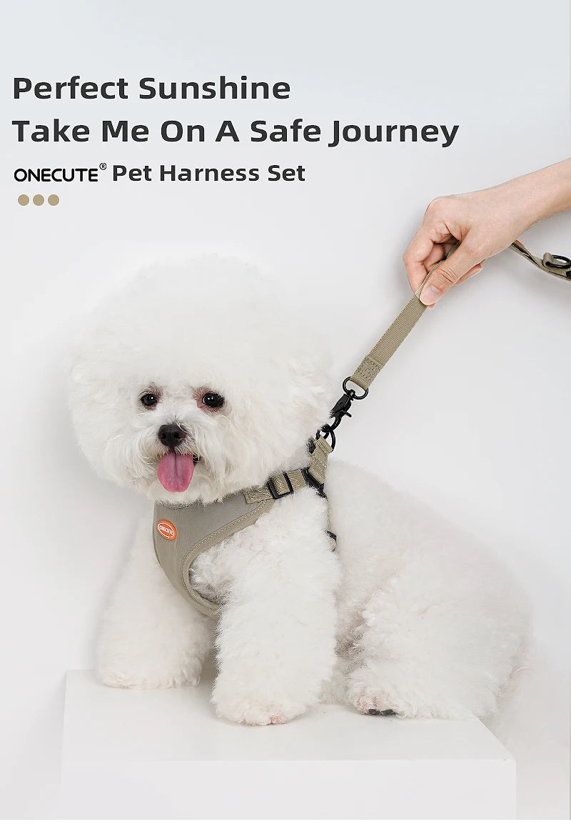ONECUTE Handsfree Pet Dog Puppy  Harness  with Adjustable Traction Rope  Cat Breathable and Not Tight
