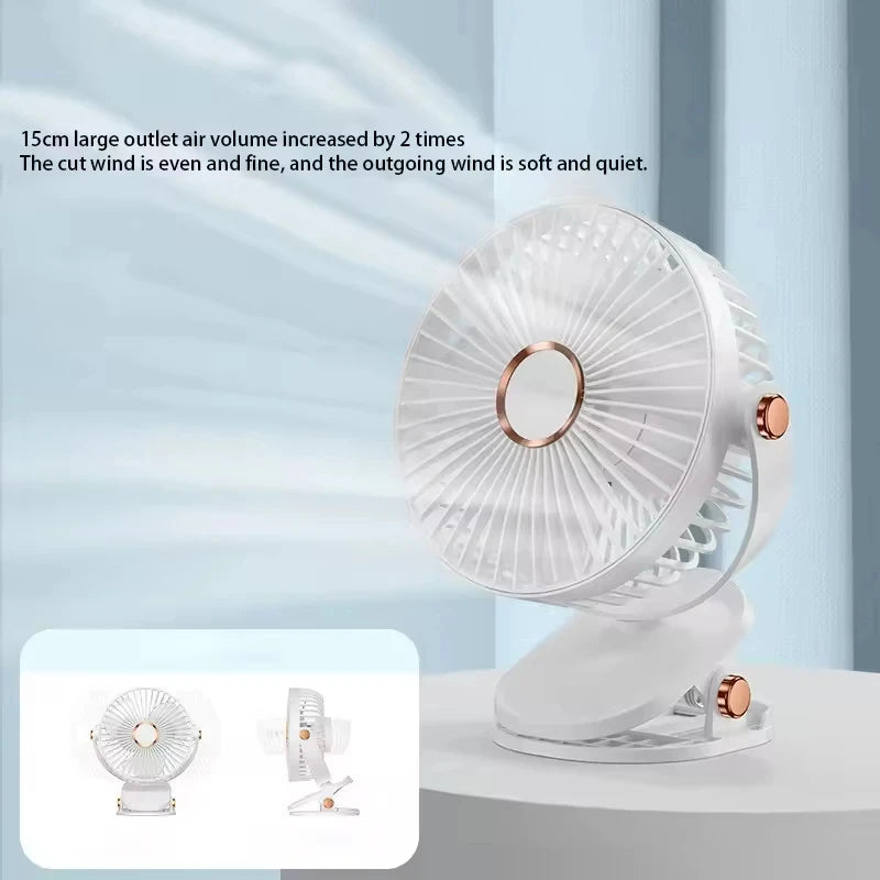 Xiaomi Clip-on Fan 5 Speed Quiet Rechargeable Home Desktop Portable Air Circulator Wireless Fan Light With LED Display For Camp