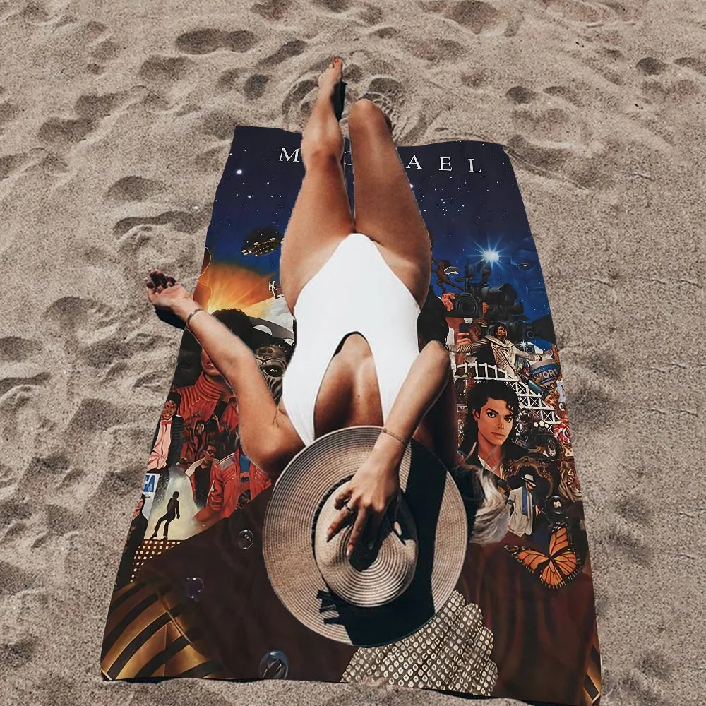 Michael Jackson Beach Towel Cartoon Cute Summer Kids Large Bath Pool Beach Towel Microfiber Absorbent for Swimming Travel