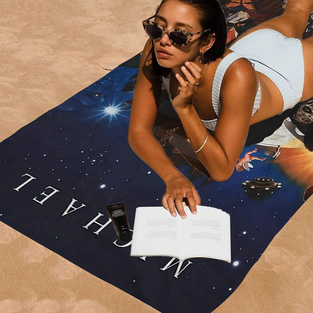 Michael Jackson Beach Towel Cartoon Cute Summer Kids Large Bath Pool Beach Towel Microfiber Absorbent for Swimming Travel