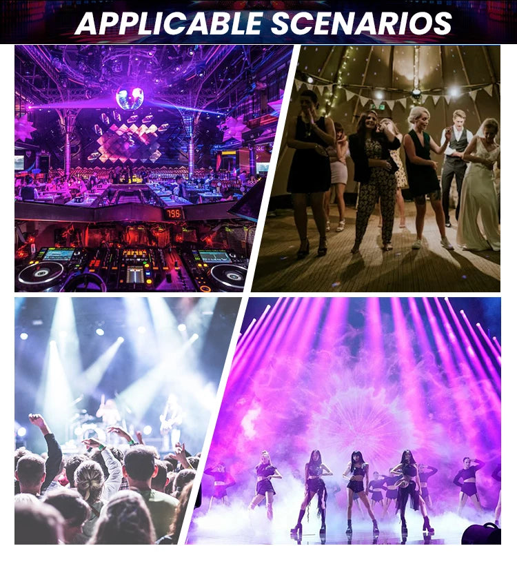 KEMAX Mini Beam 100W LED Mobile Head RGBW 6Arm Strobe Disco Party Light DMX DJ Accessories Nightclub Robot Stage Effect Light