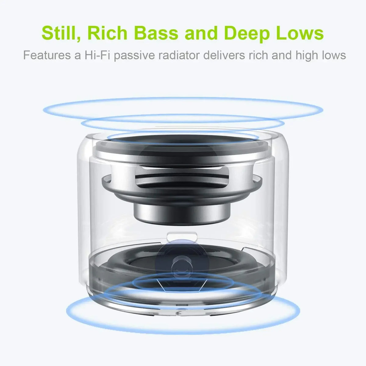 xx9 EWA A106 Pro Mini Bluetooth Speaker with Custom Bass Radiator, IPX7 Waterproof, Super Portable Speakers, Travel Case Packed