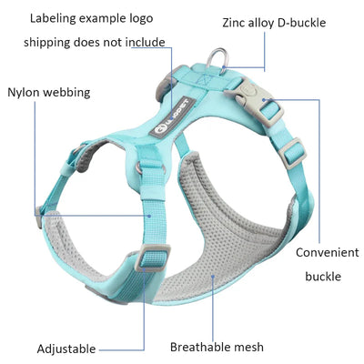 Makaron Series Dog Harness Leash Outdoor Walk Adjustable Pet Chest Strap Breathable Lightweight Pet Harness for Small Medium Dog