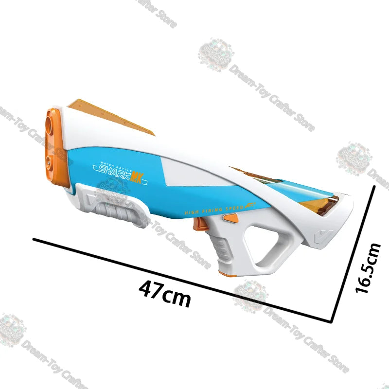 Electric Water Gun Toy for Kids Automatic Suction Blaster Handheld Outdoor Splash Soaker Space Style Boat Play Beach Shooting Fu