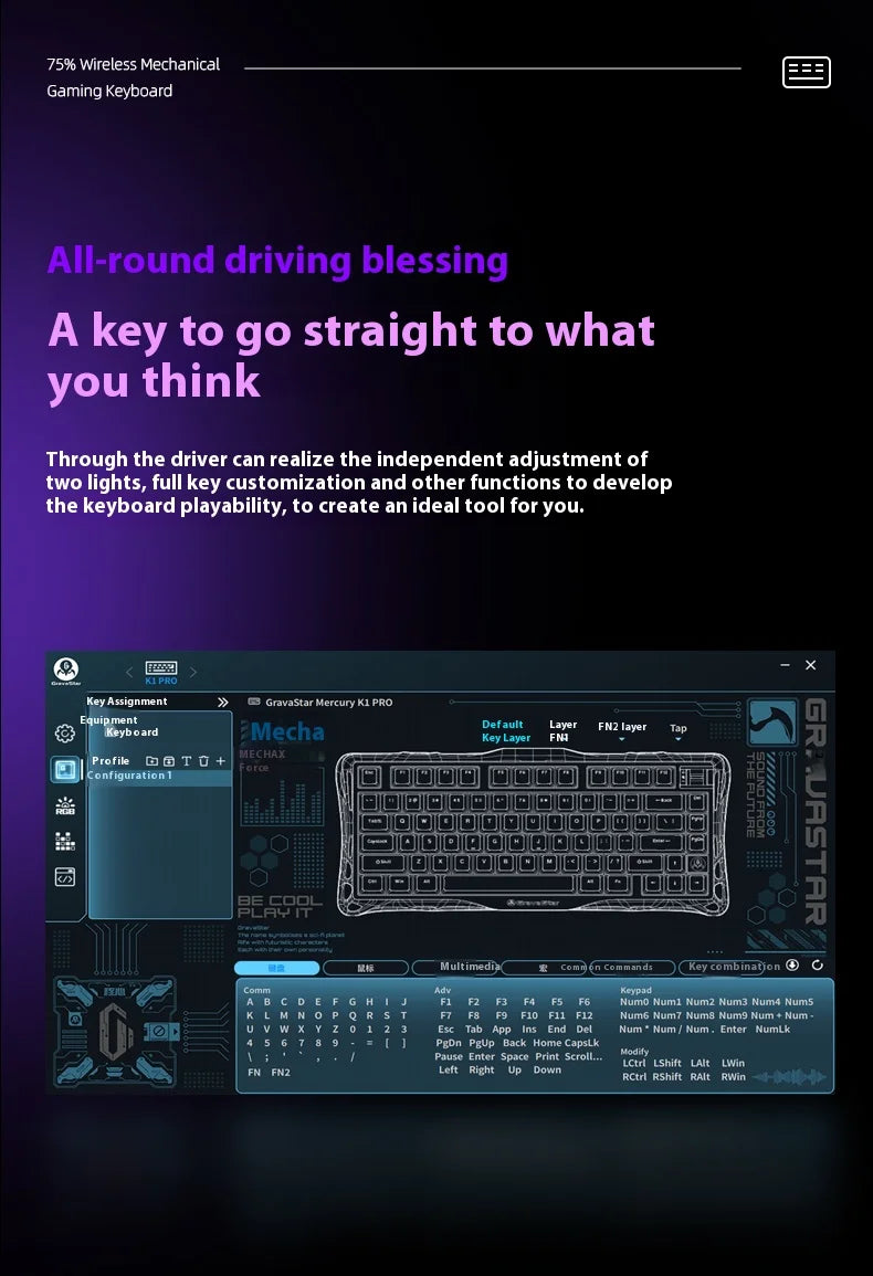 Gravity Planet Cocoon Breaking 75k1pro Mechanical Keyboard Competition Blog Manufacturing Aluminum Alloy Wireless Gaming Mouse
