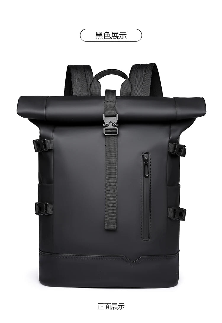 Waterproof Durable Outdoor Backpack Roll Top Fashion Casual Backpack for Hiking Travel Men Women Daily Commute